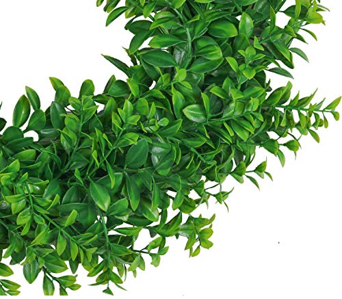 U'Artlines 17" Spring Summer Wreath for Door Green Boxwood Wreath Greenery Hanging Garland for Home Wedding Wall Window Decoration(01)