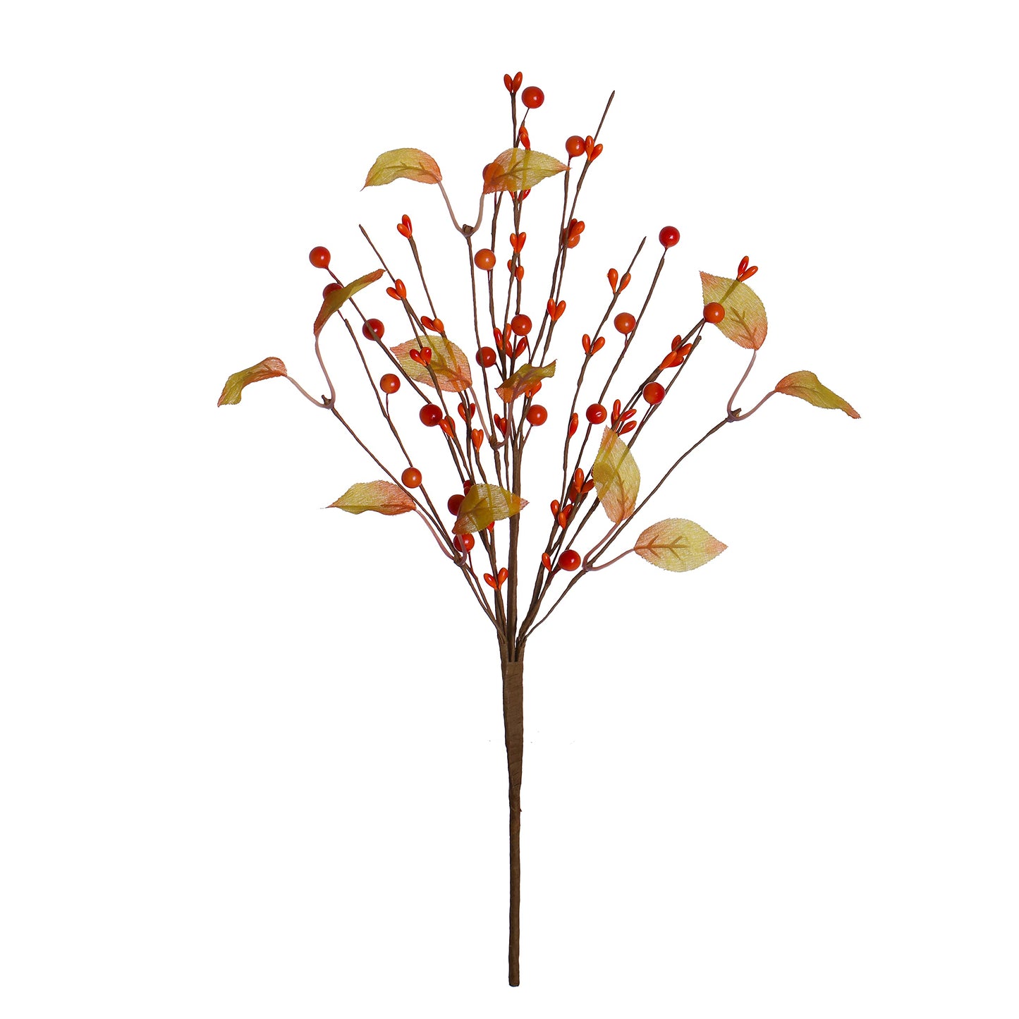 6Pcs Artificial Fall Berry Stems, Orange Pumpkin Picks Floral with Berry Fall Picks for Floral Arrangements, for Autumn Thanksgiving Home Table Centerpiece Decorations (17in)