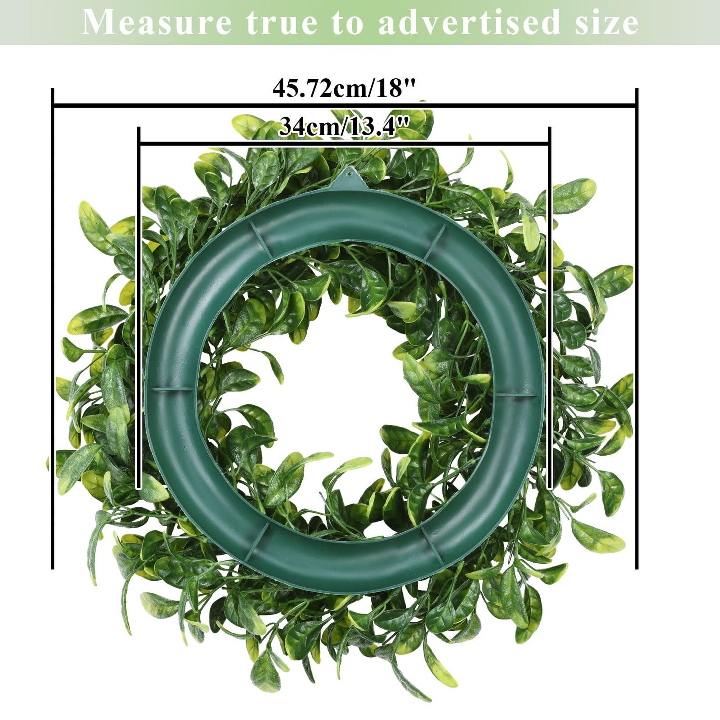 U'Artlines 17" Spring Summer Wreath for Door Green Boxwood Wreath Greenery Hanging Garland for Home Wedding Wall Window Decoration(01)