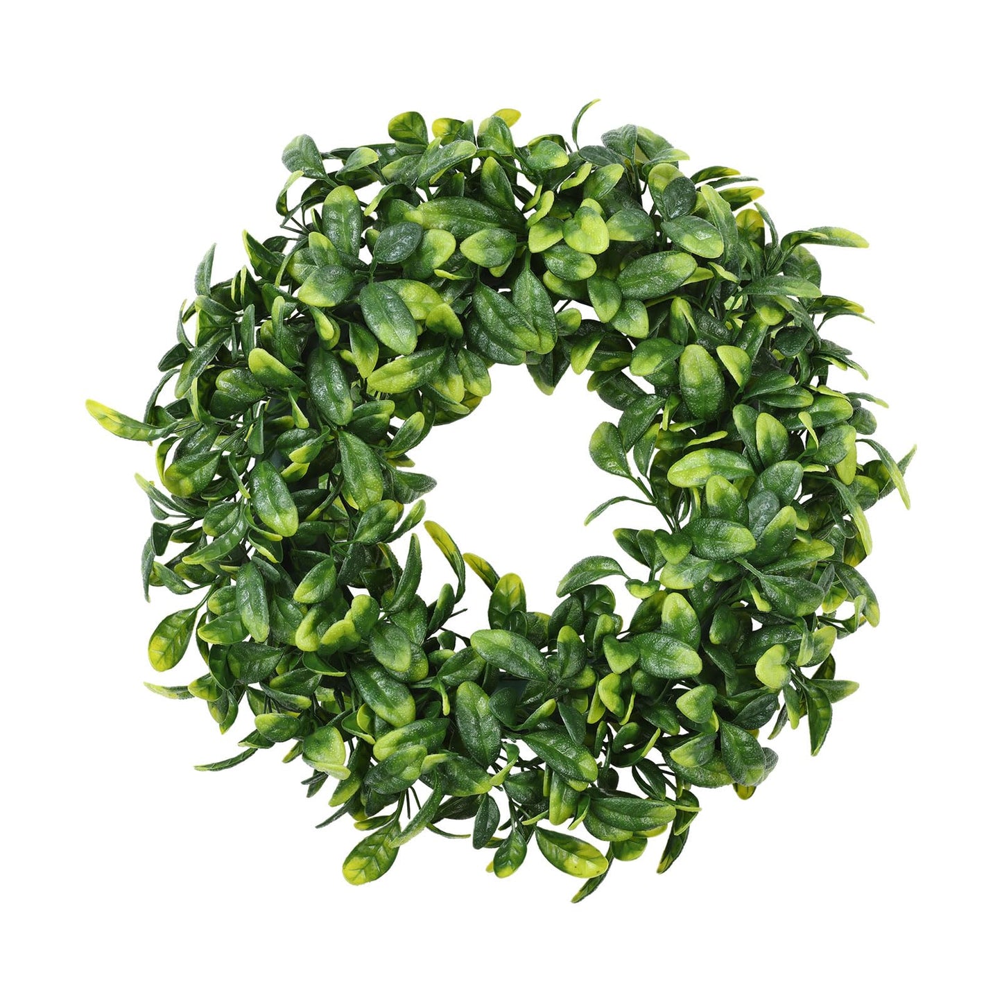 U'Artlines 17" Spring Summer Wreath for Door Green Boxwood Wreath Greenery Hanging Garland for Home Wedding Wall Window Decoration(01)